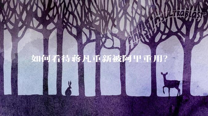 如何看待蒋凡重新被阿里重用？