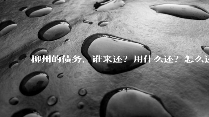 柳州的债务，谁来还？用什么还？怎么还？