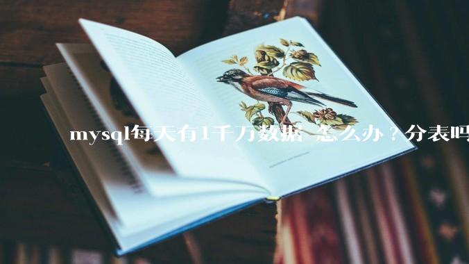 mysql每天有1千万数据 怎么办?分表吗 有什么好的方案。?