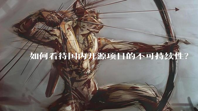 如何看待国内开源项目的不可持续性？